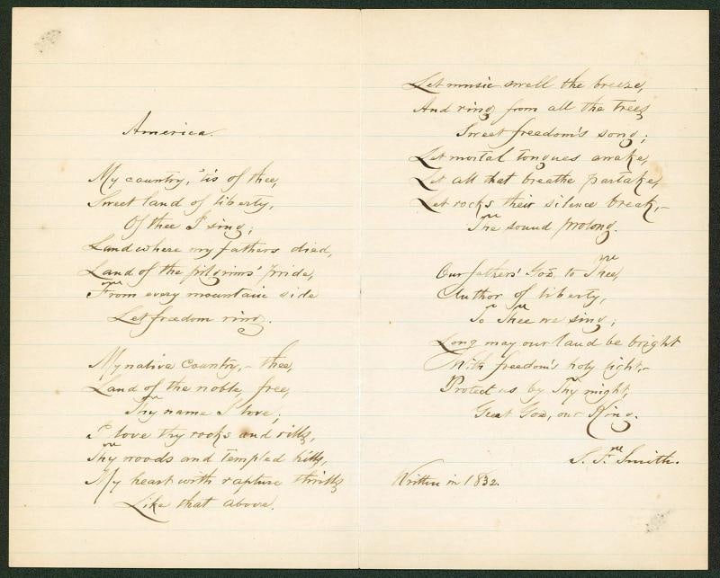 Samuel Francis Smith Signed 8x10 Hand Written Poem (Beckett LOA Auto Grade 9) - 5
