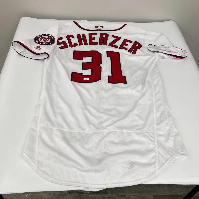Max Scherzer Signed Authentic Majestic Washington Nationals Jersey JSA COA - 2