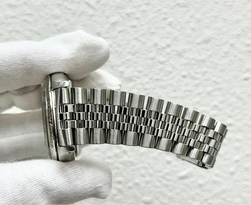 Rolex Datejust 16014 36mm Silver Dial 18k White Gold Bezel Steel Box Paper - 4