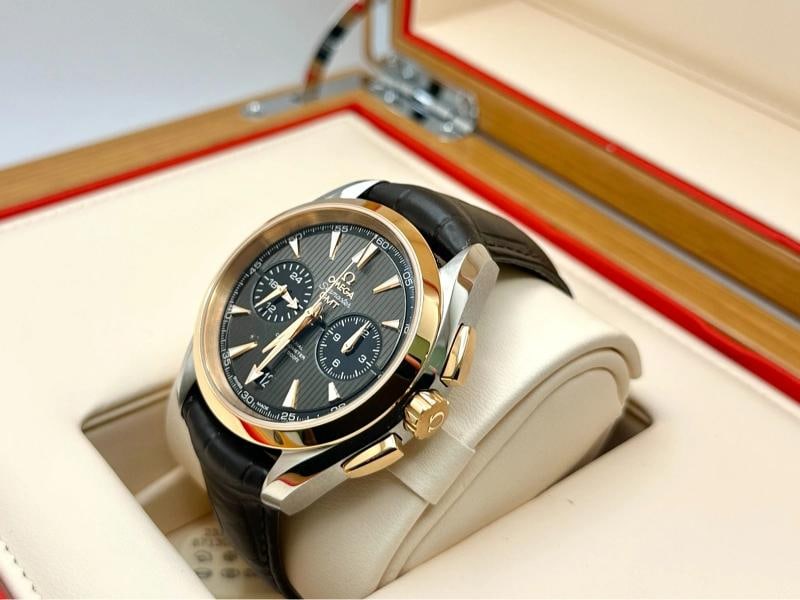 Omega Seamaster Aqua Terra GMT 231.23.43.52.06.001 43mm 18k Gold Steel Box Paper - 3