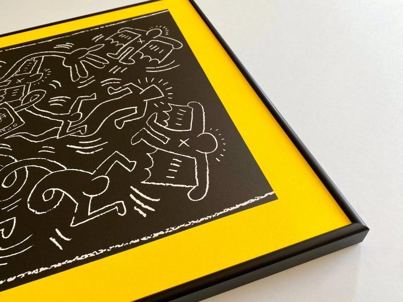 KEITH HARING RARE 1990 LITHO PRINT FRAMED POP ART EXHIBIT POSTER 1985~(21 1/4" W X 37 1/4" H X 1"... - 11