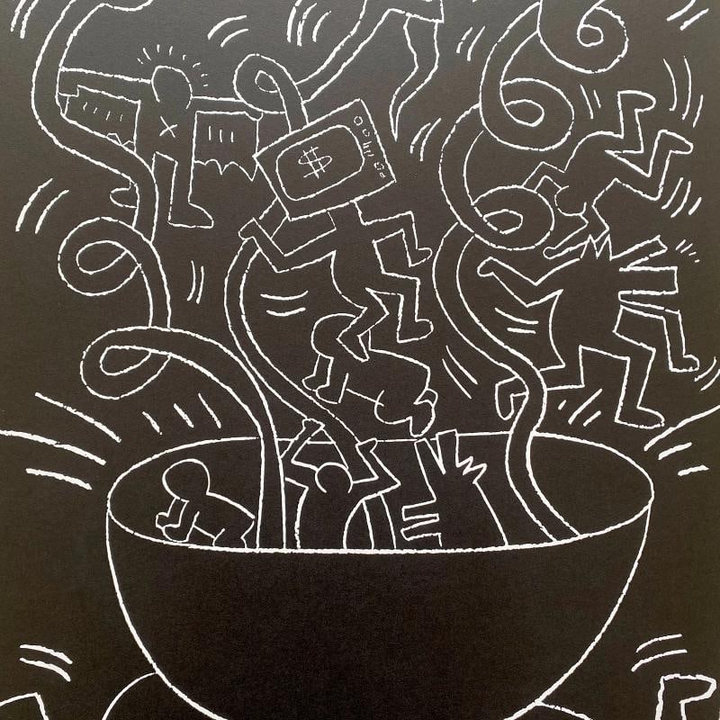 KEITH HARING RARE 1990 LITHO PRINT FRAMED POP ART EXHIBIT POSTER 1985~(21 1/4" W X 37 1/4" H X 1"... - 13