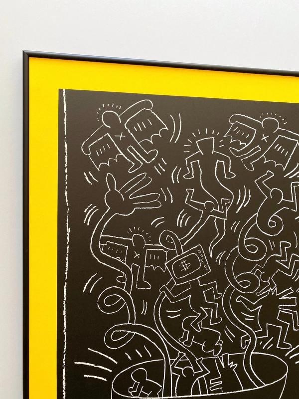 KEITH HARING RARE 1990 LITHO PRINT FRAMED POP ART EXHIBIT POSTER 1985~(21 1/4" W X 37 1/4" H X 1"... - 4