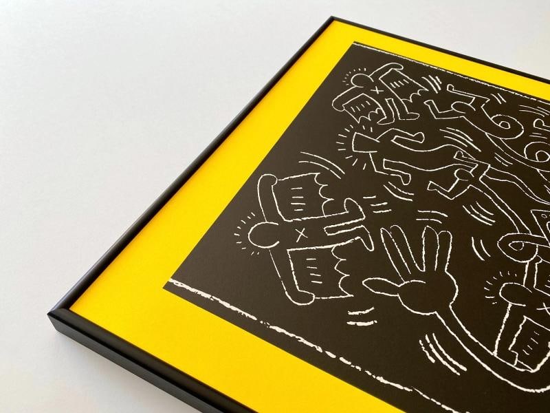 KEITH HARING RARE 1990 LITHO PRINT FRAMED POP ART EXHIBIT POSTER 1985~(21 1/4" W X 37 1/4" H X 1"... - 5
