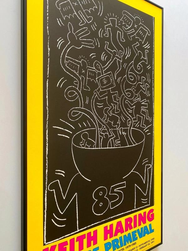 KEITH HARING RARE 1990 LITHO PRINT FRAMED POP ART EXHIBIT POSTER 1985~(21 1/4" W X 37 1/4" H X 1"... - 8