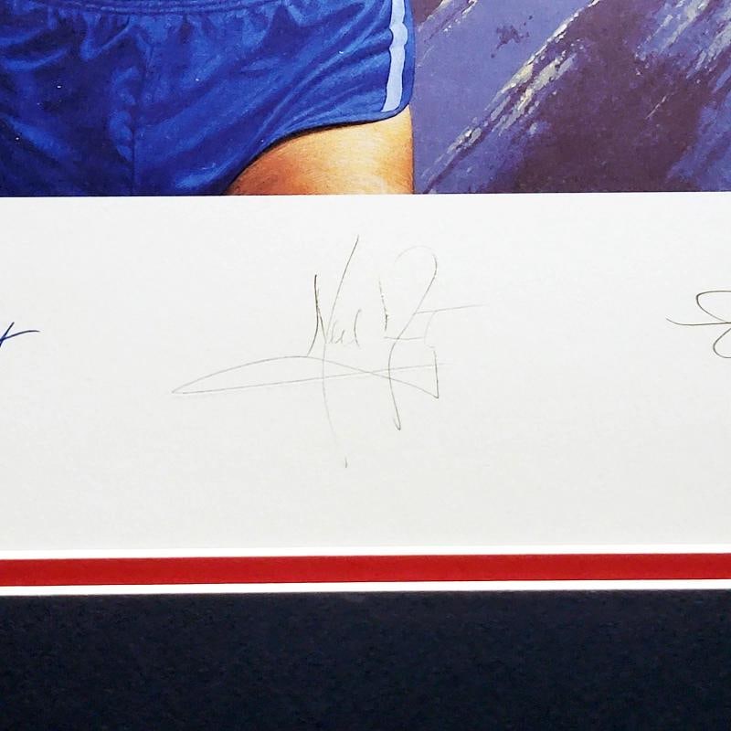 Multi-Signed Framed 19x22 Lithograph Photo With 7 Signatures Including Neil Armstrong, Muhammad A... - 3