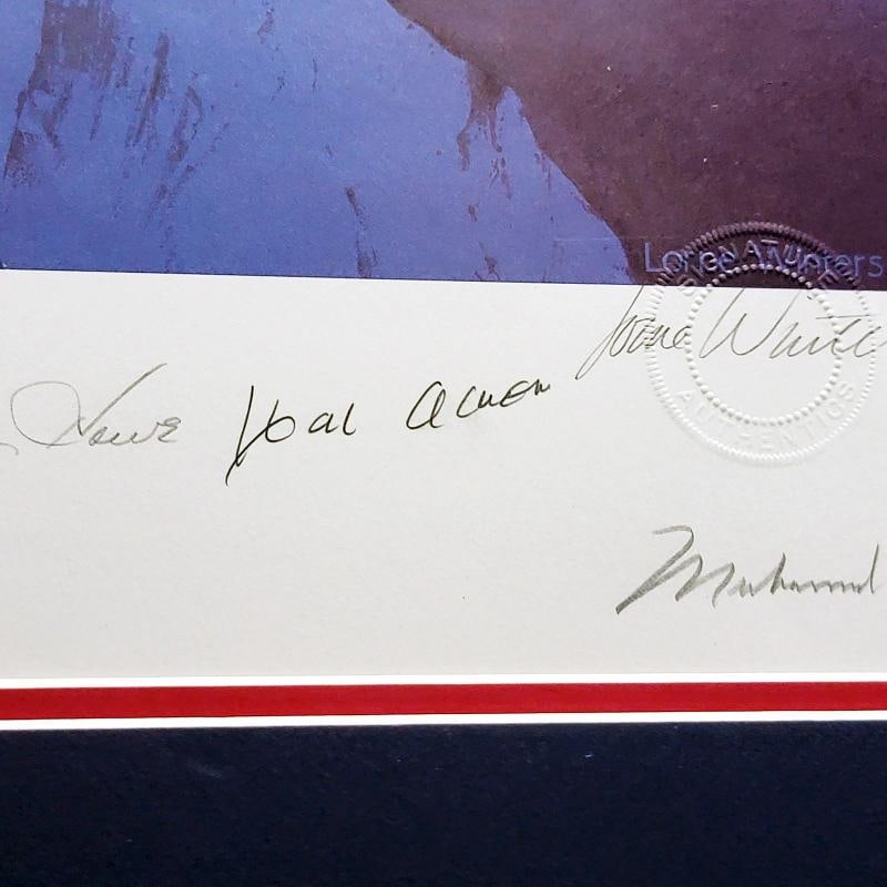Multi-Signed Framed 19x22 Lithograph Photo With 7 Signatures Including Neil Armstrong, Muhammad A... - 5