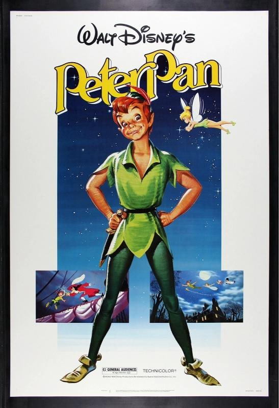 PETER PAN 40X60 ORIGINAL VINTAGE 1982 DISNEY MOVIE POSTER Re Release: Industry: Movies,Original/Reproduction: Original,Object Type: Poster,Country of Origin: United States