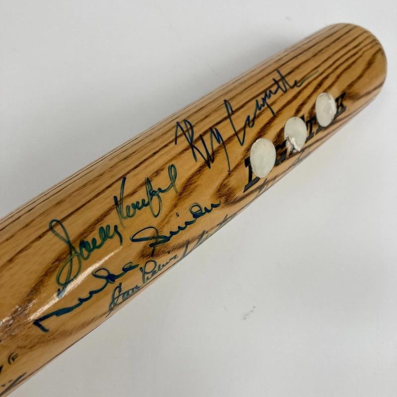 1957 Brooklyn Dodgers Team Signed Bat Sandy Koufax Roy Campanella JSA COA - 4
