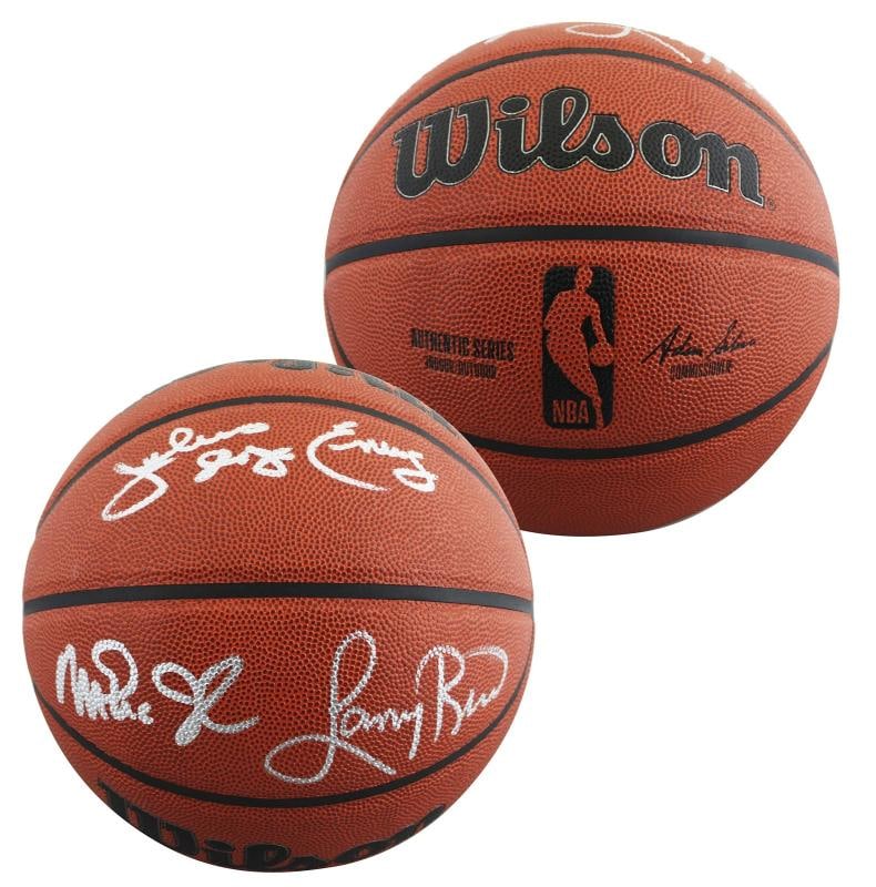 Magic Johnson, Larry Bird & Julius "Dr. J." Erving Signed Wilson Basketball Beckett (1 of 4)