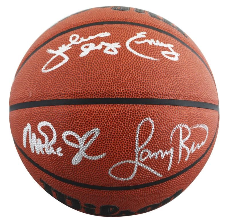 Magic Johnson, Larry Bird & Julius "Dr. J." Erving Signed Wilson Basketball Beckett - 2