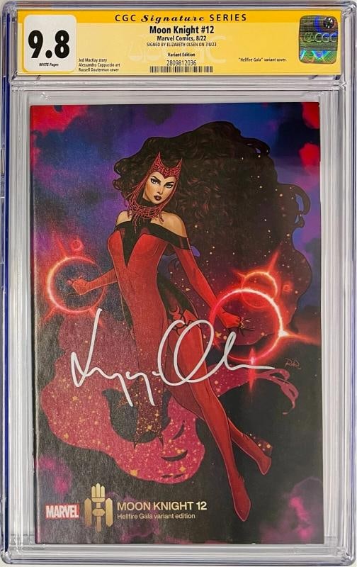 CGC SS Graded 9.8 Scarlet Witch Moon Knight #12 Variant Signed Elizabeth Olsen: Industry: Movies,Original/Reproduction: Original,Country of Origin: United States