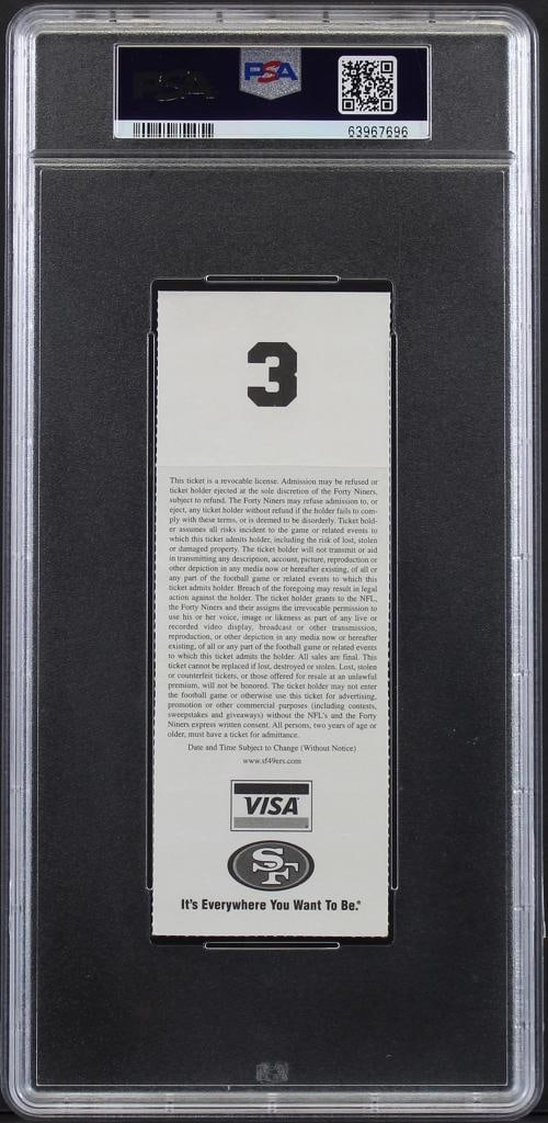 Michael Vick Signed 2001 Full Ticket Inscribed "NFL Debut" (PSA EX 5 Auto 10) - 2