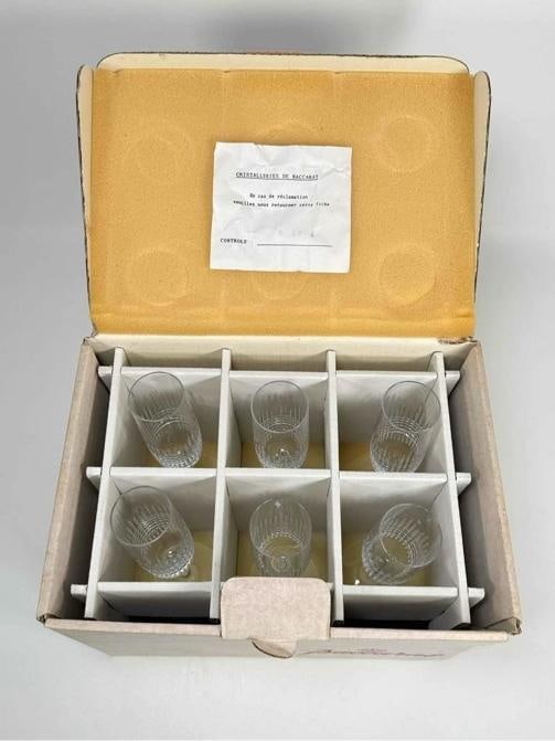NOS NEW! Baccarat French Cut Crystal Nancy Champagne Flute Set of 6 In Box 1980s - 7