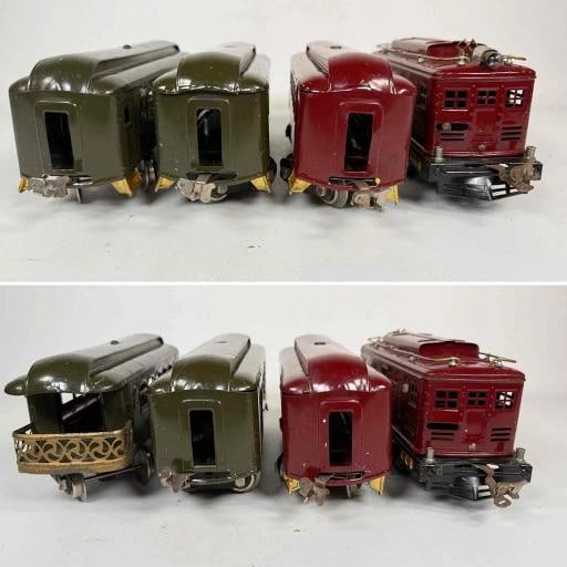 Antique Lionel Pre War O Gauge Lot 4 Trains Cars Power Station City Station +Box - 4