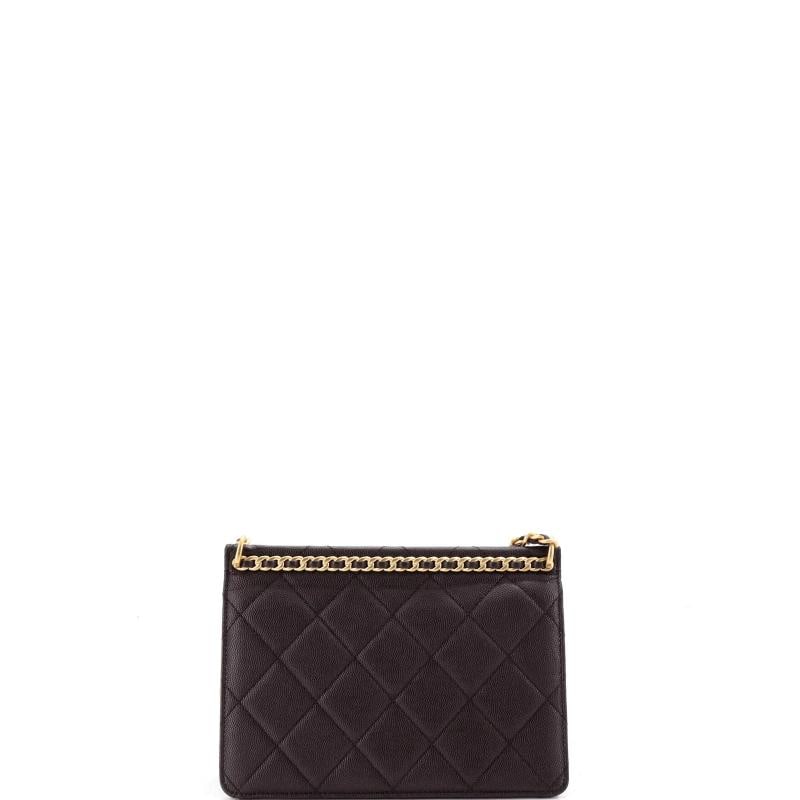 Chanel Chain Frame Flap Bag Quilted Caviar Small - 3