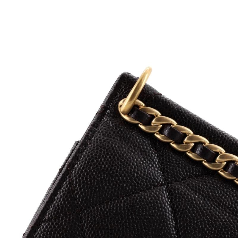 Chanel Chain Frame Flap Bag Quilted Caviar Small - 6