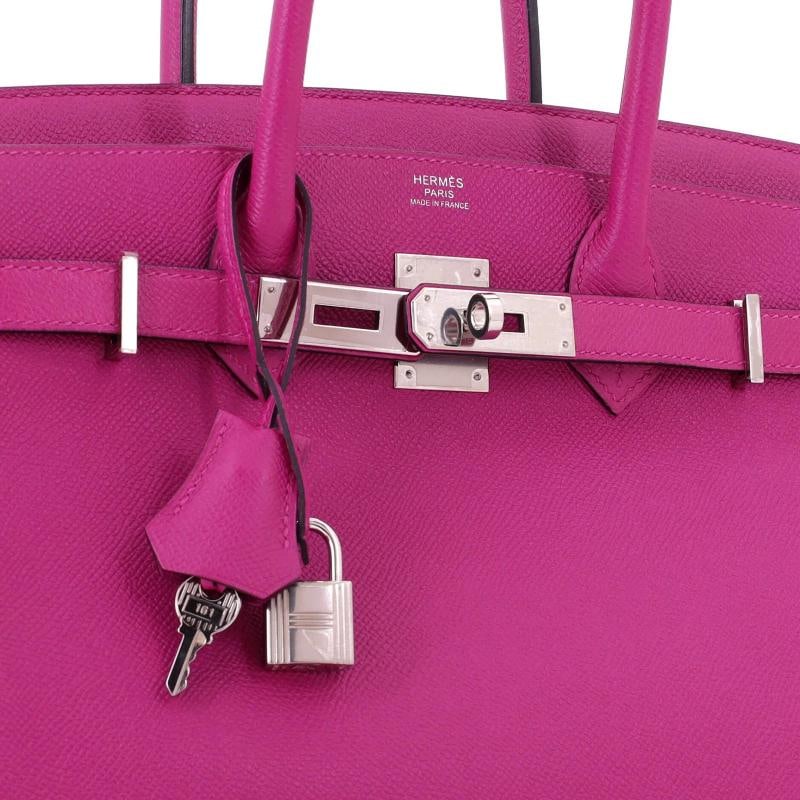 Hermes Birkin Handbag Pink Epsom with Palladium Hardware 30 - 7