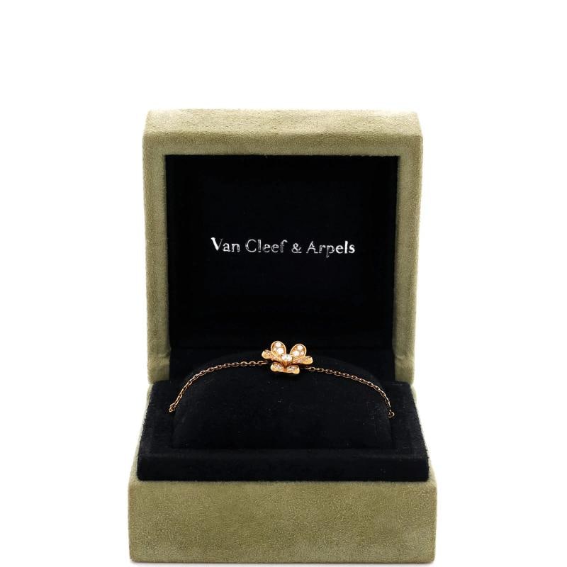 Van Cleef & Arpels Frivole Bracelet 18K Yellow Gold and Pave Diamonds Mini - 2