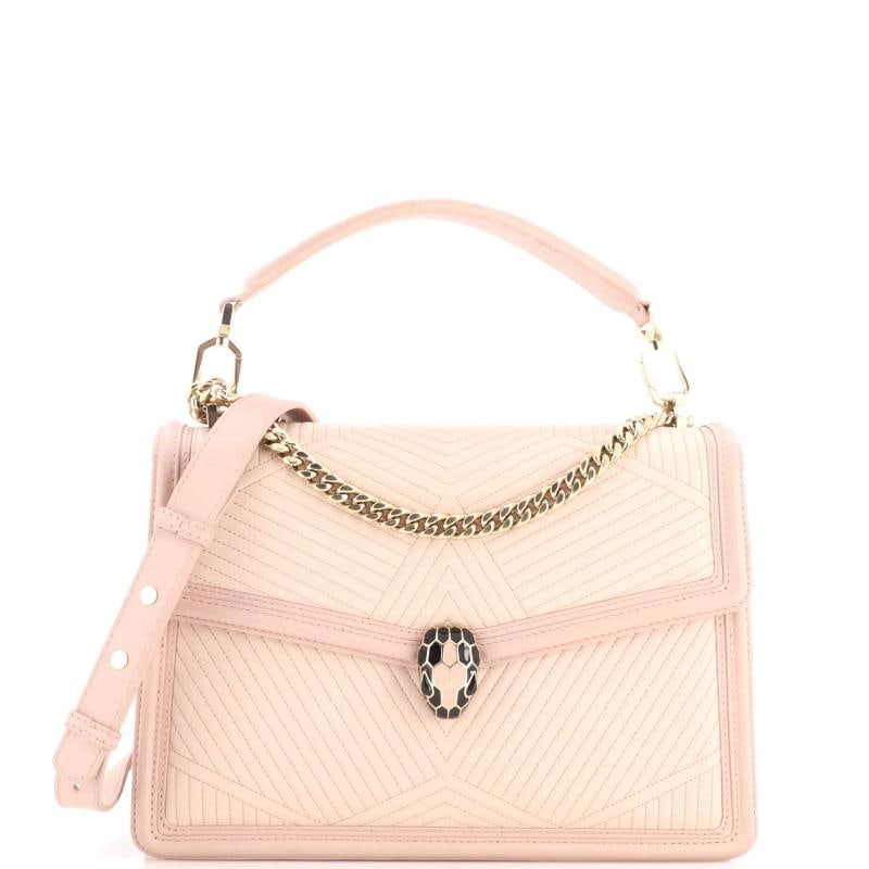 Bvlgari Serpenti Forever Shoulder Bag Quilted Leather Medium: Measurements: Height 8", Width 11", Depth 2.5" . Condition: Pre-owned - Excellent,Brand: Bvlgari,Exterior Material: Leather,Style: Shoulder Bags,Exterior Color: Neutral,Department: Women,Size: Medium