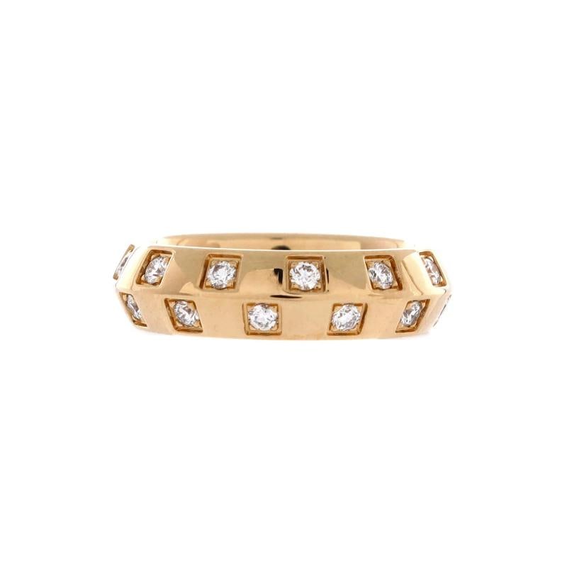 Louis Vuitton Le Damier de Louis Vuitton Ring 18K Yellow Gold with Diamonds: Condition: Pre-owned - Good,Brand: Louis Vuitton,Main Stone: Diamond,Metal: 18K Yellow Gold,Metal Purity: 18K,Ring Size: 5.75 - 51,Type: Ring,Color: Yellow Gold,Style: 18K Yellow Gold With Diamonds,Ma