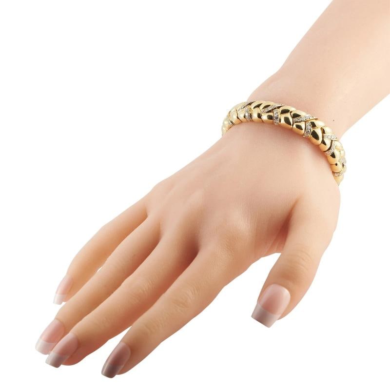 Van Cleef & Arpels Vintage 18K Yellow Gold Diamond Bracelet - 2