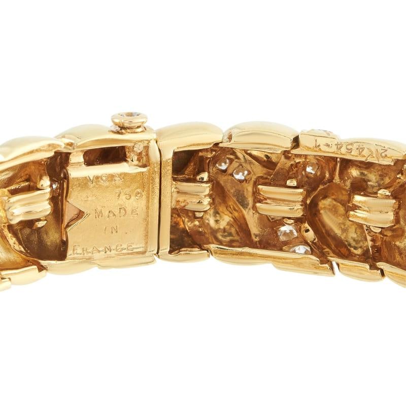 Van Cleef & Arpels Vintage 18K Yellow Gold Diamond Bracelet - 4