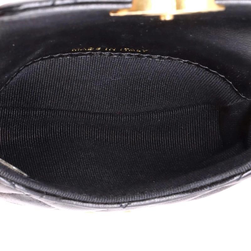 Chanel Lacquered Metal CC Flap Card Holder Belt Bag Quilted Lambskin - 6