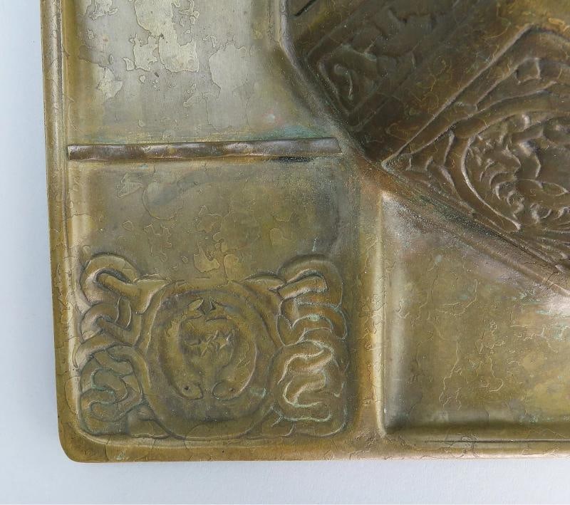 Fabulous Tiffany Studios Largest Zodiac 1073 Inkwell Desk Tray 10 3/4" x 9 3/4" - 7