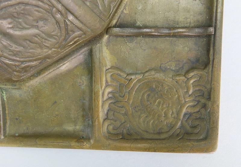 Fabulous Tiffany Studios Largest Zodiac 1073 Inkwell Desk Tray 10 3/4" x 9 3/4" - 8