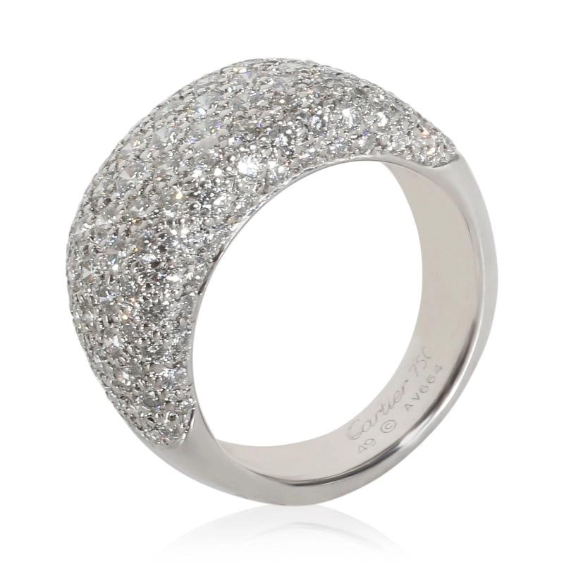 Cartier Vintage Diamond Ring in 18k White Gold 3.5 CTW - 4