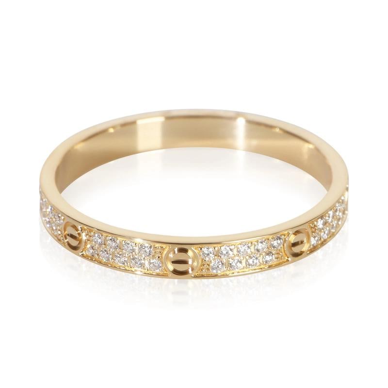 Cartier Yellow Gold Diamond Mini Model Love Ring - 2