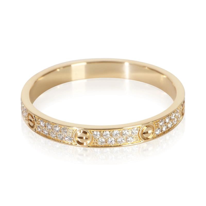 Cartier Yellow Gold Diamond Mini Model Love Ring - 3