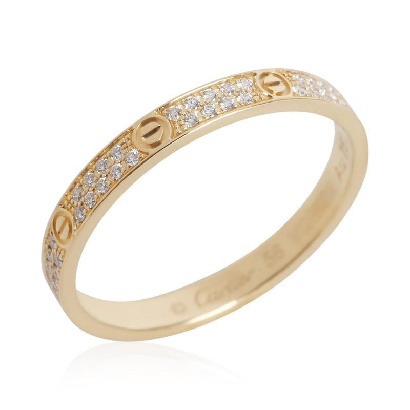 Cartier Yellow Gold Diamond Mini Model Love Ring - 4