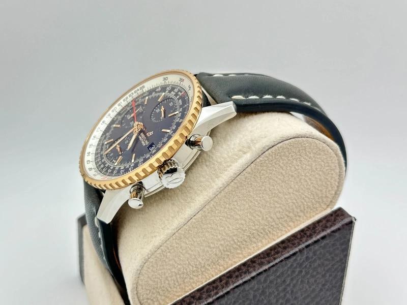 Breitling Navitimer U13324 41mm Black Dial 18K Rose Gold Steel Box Paper - 5
