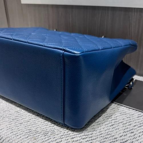 Chanel Caviar Quilted Grand Shopping Tote GST in Royal Blue - 10