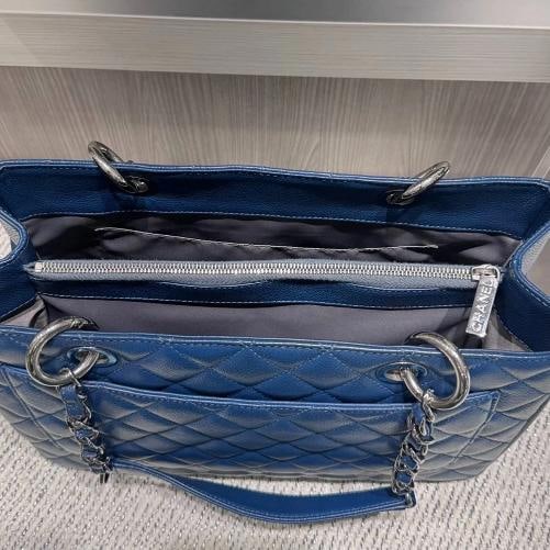 Chanel Caviar Quilted Grand Shopping Tote GST in Royal Blue - 7