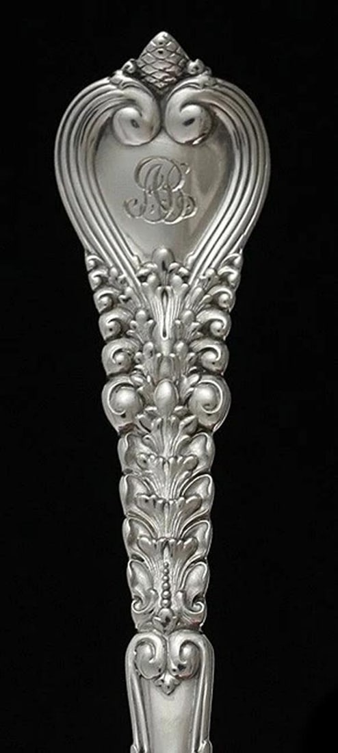 12 Tiffany & Co Florentine 1900 Sterling Silver Bouillon Soup Spoons 5 3/8" - 2
