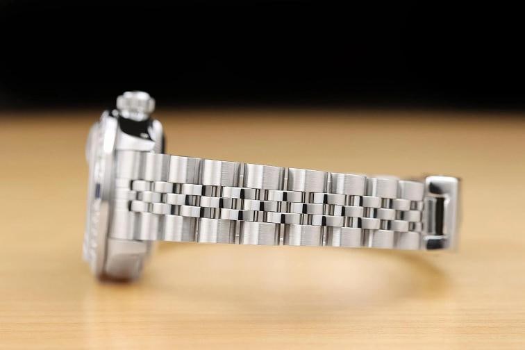 ROLEX DATEJUST 69174 18K WHITE GOLD STEEL BLUE VIGNETTE DIAMOND SAPPHIRE WATCH - 5