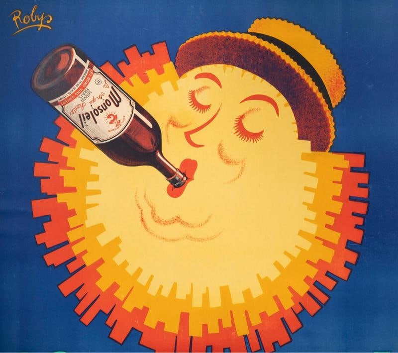 Original Poster - Robys - Monsoleil - Wine - France - Grape - Hat - 1940- - 2