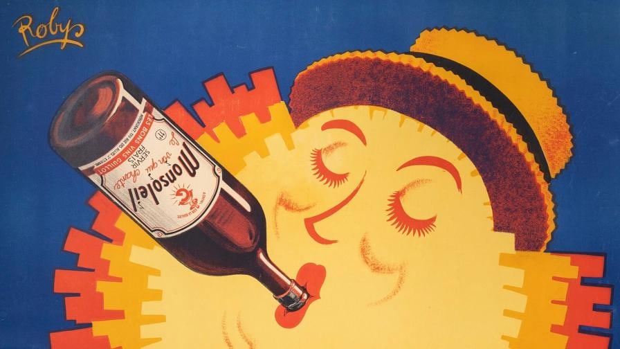 Original Poster - Robys - Monsoleil - Wine - France - Grape - Hat - 1940- - 4