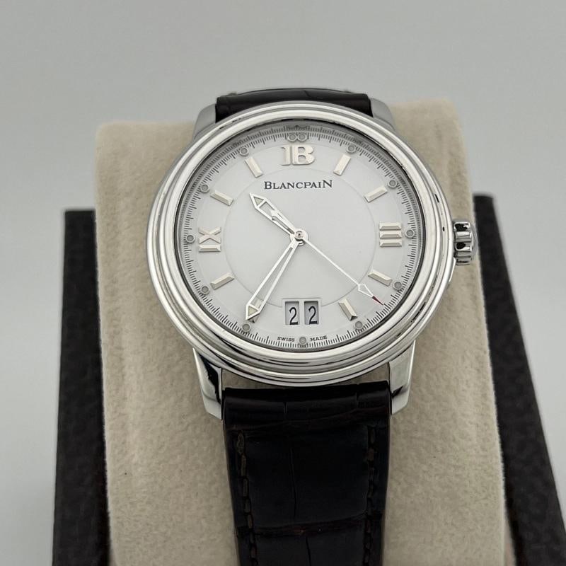 Blancpain LÃƒÂ©man Ultra Slim Big Date 2150-1127-53 38mm Stainless Steel Box Pap - 2