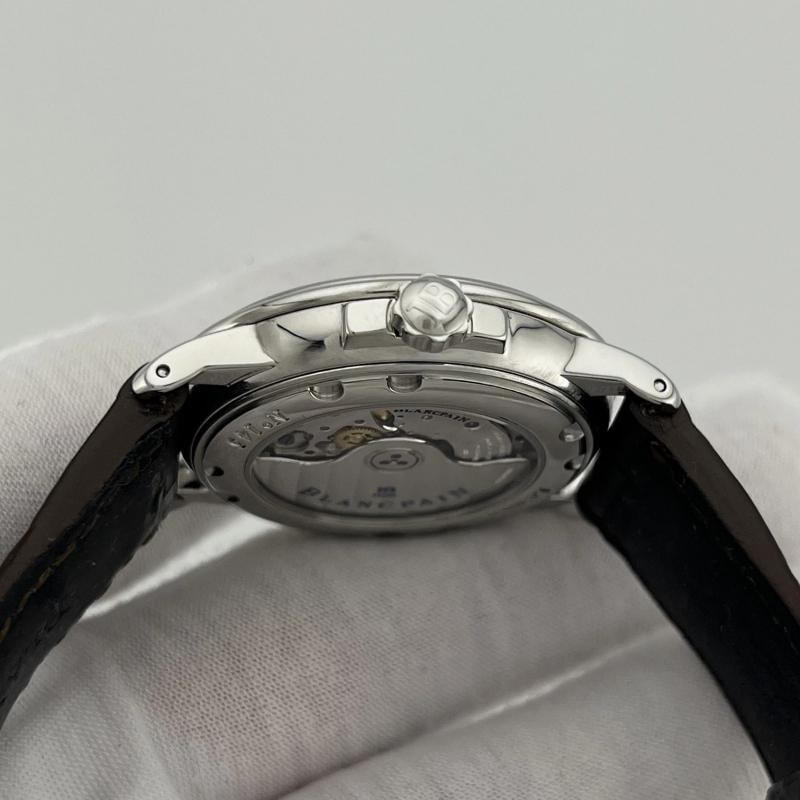 Blancpain LÃƒÂ©man Ultra Slim Big Date 2150-1127-53 38mm Stainless Steel Box Pap - 7