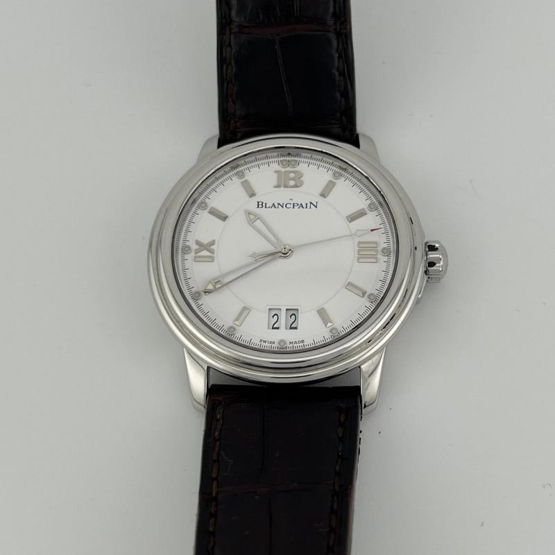Blancpain LÃƒÂ©man Ultra Slim Big Date 2150-1127-53 38mm Stainless Steel Box Pap - 9