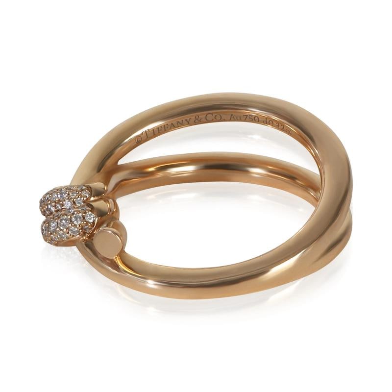 Tiffany & Co. Rose Gold Diamond Double Row Knot Ring - 3