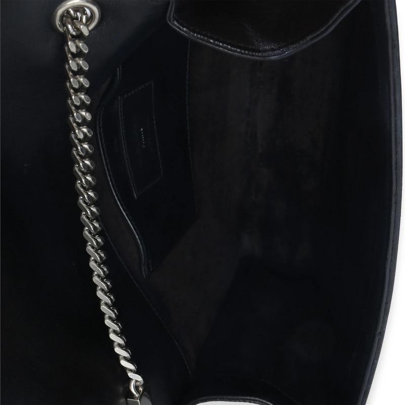 Saint Laurent Black Smooth Calfskin Studded Heart Medium Kate Chain Bag - 2