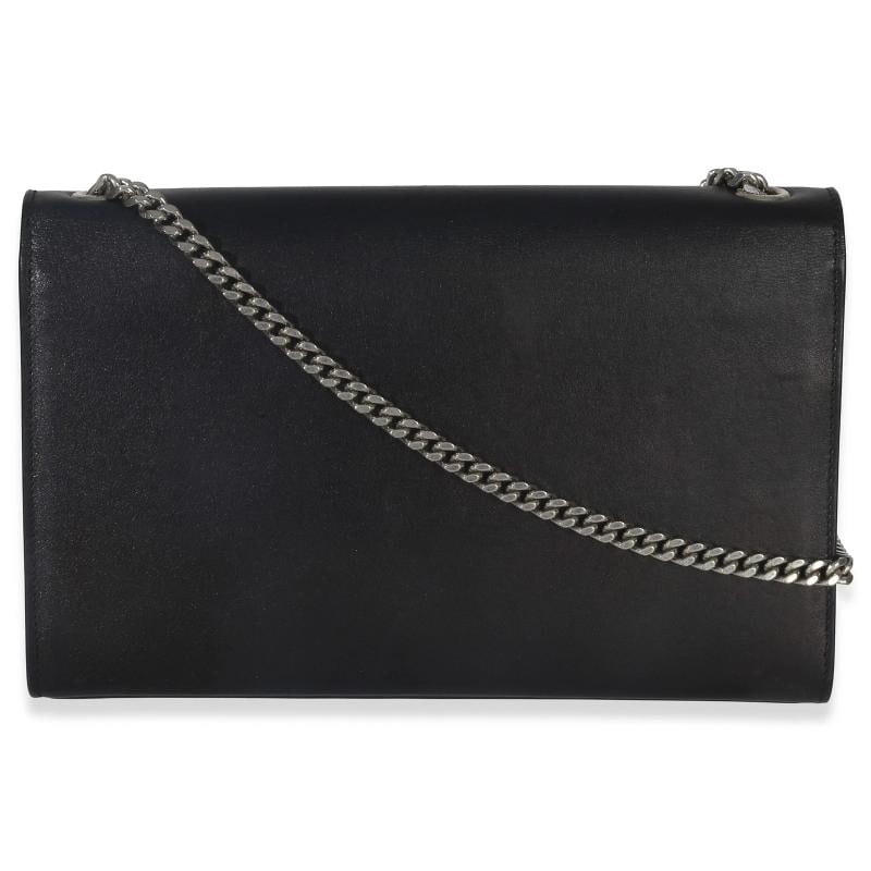 Saint Laurent Black Smooth Calfskin Studded Heart Medium Kate Chain Bag - 5
