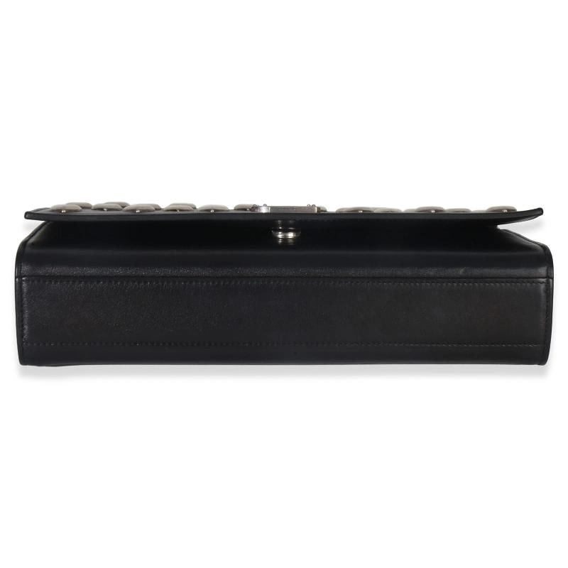 Saint Laurent Black Smooth Calfskin Studded Heart Medium Kate Chain Bag - 9