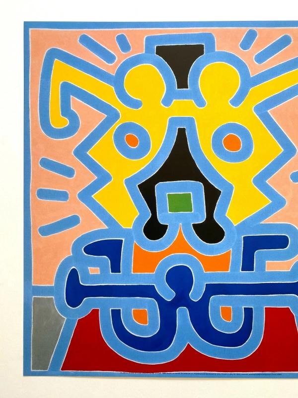 KEITH HARING ESTATE RARE 1999 LITHOGRAPH PRINT POP ART POSTER " UNTITLED " 1988 - 2