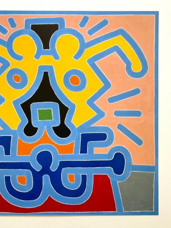 KEITH HARING ESTATE RARE 1999 LITHOGRAPH PRINT POP ART POSTER " UNTITLED " 1988 - 3
